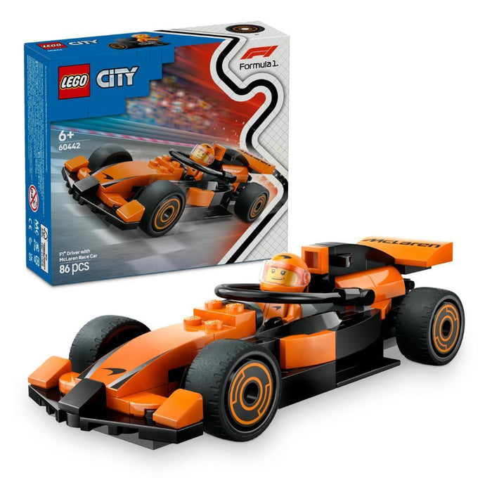 Lego City Piloto F1 Carro Corrida McLaren 86 Peças