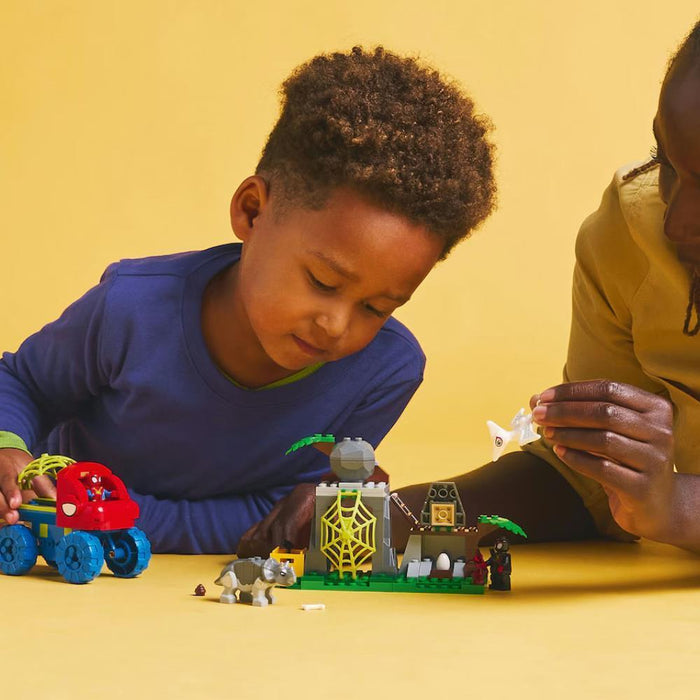 Lego Marvel Equipa Spidey Resgate com Veículo Dinossauro Todo-o-Terreno 136 Peças