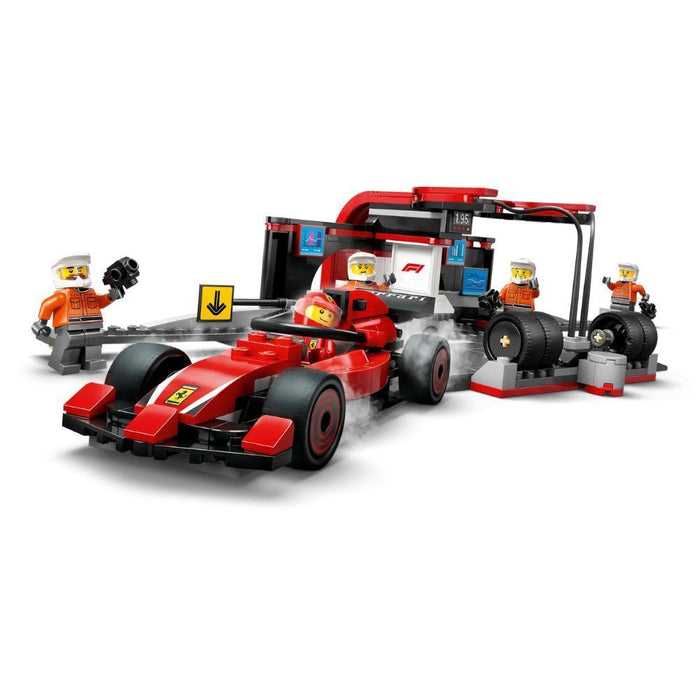 Lego City Boxe de F1 e Equipa Boxe com Carro da Ferrari 322 Peças