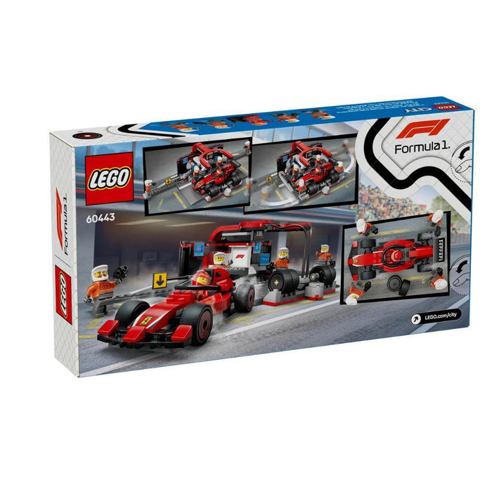Lego City Boxe de F1 e Equipa Boxe com Carro da Ferrari 322 Peças
