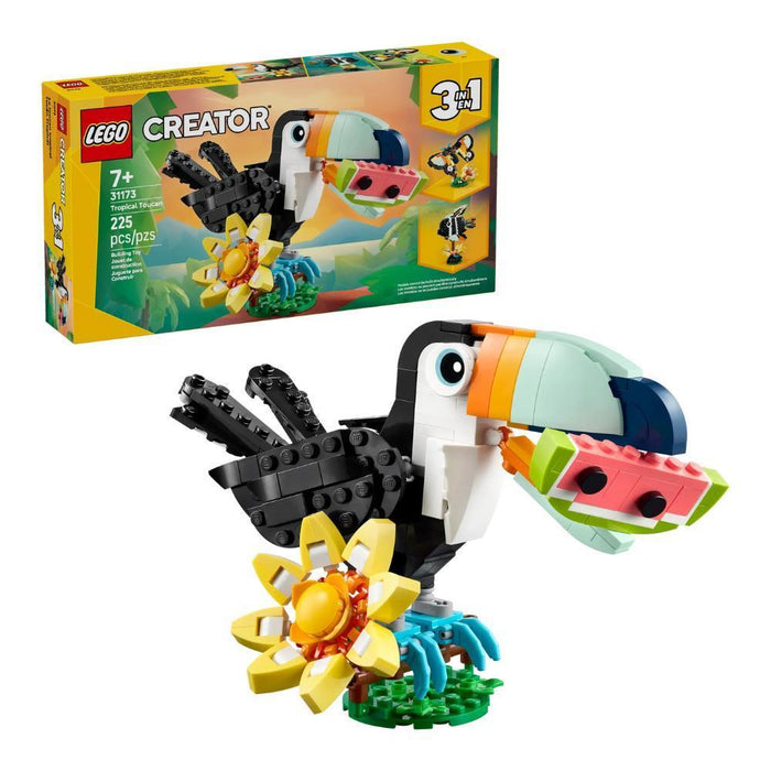 Lego Creator 3em1 Animais Selvagens Tucano Tropical 225 Peças