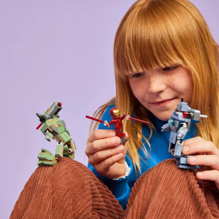 Lego Marvel Iron Man e Máquina de Guerra vs Drones Hammer 204 Peças