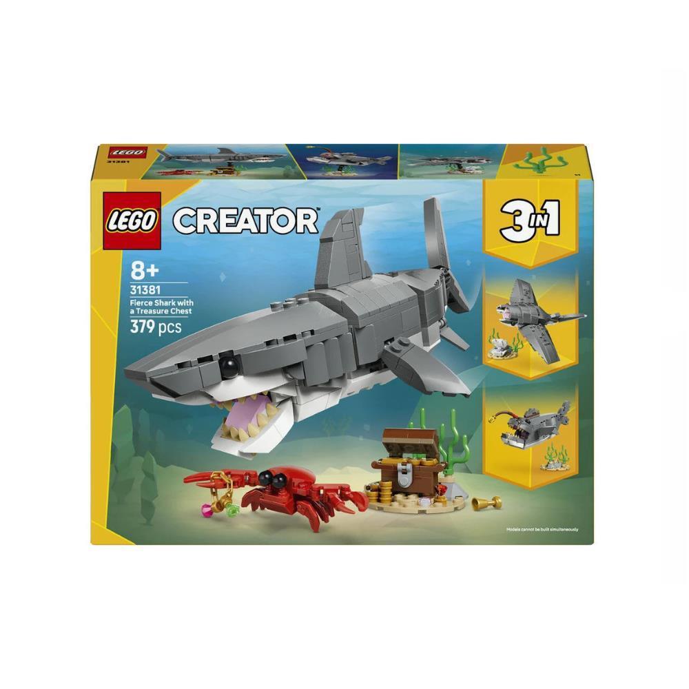 Lego Creator Tubarão Feroz Com Baú do Tesouro 379 Peças