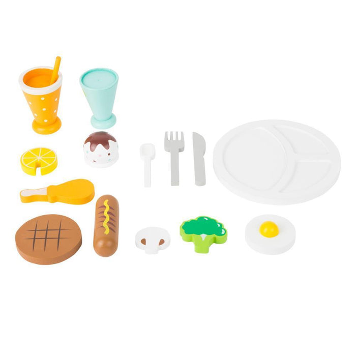 Conjunto Refeição Small Foot com Bebida e Gelado em Madeira 14 Peças