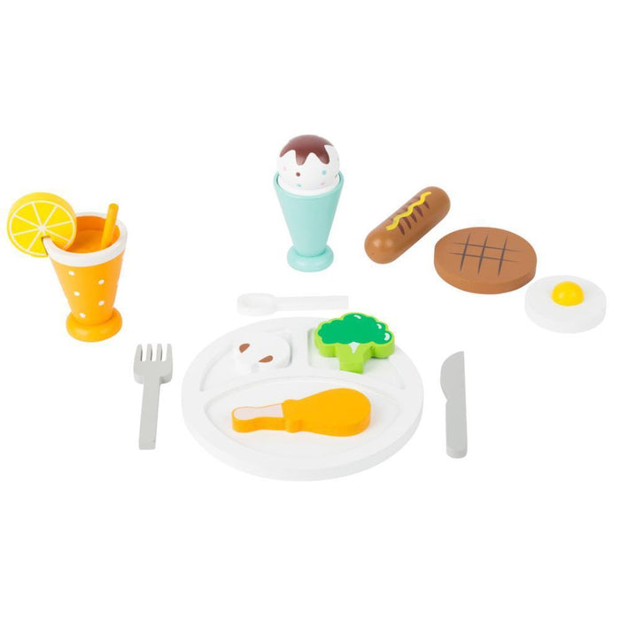 Conjunto Refeição Small Foot com Bebida e Gelado em Madeira 14 Peças