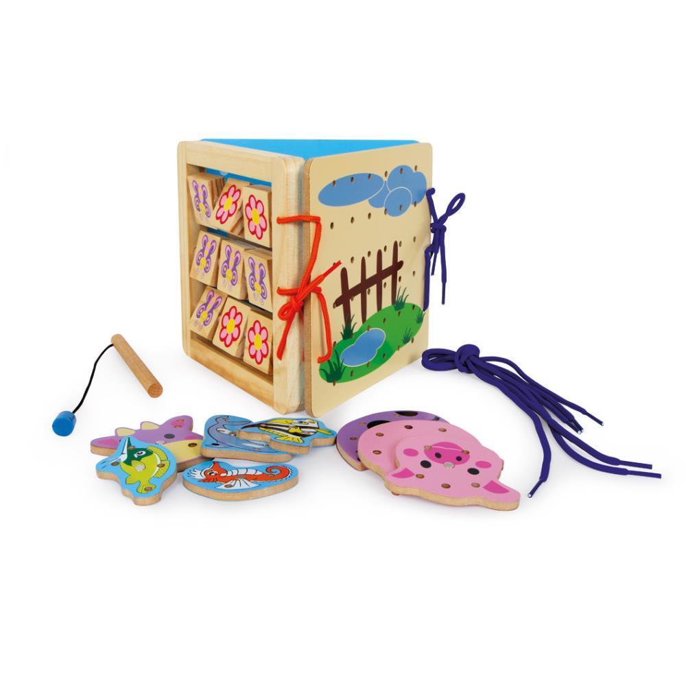 Wooden Activity Triangle with Fishing Game