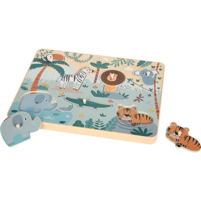 Puzzle Small Foot com Som Safari em Madeira