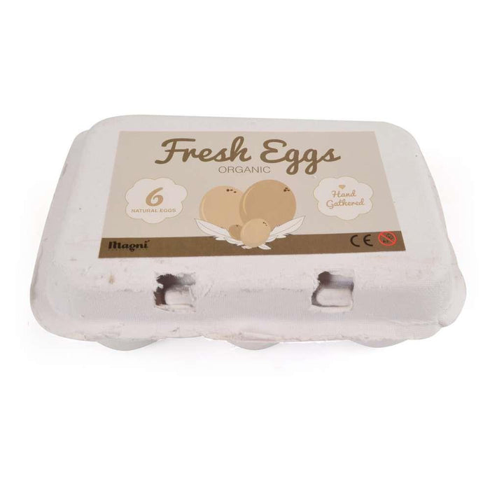 Caixa com 6 Ovos para Cortar em Madeira