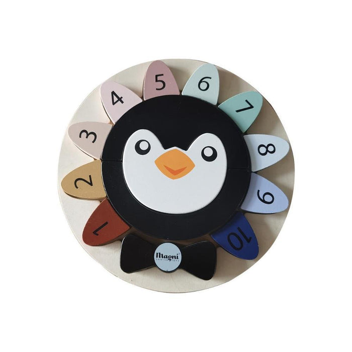 Puzzle Magni Pinguim com Números em Madeira