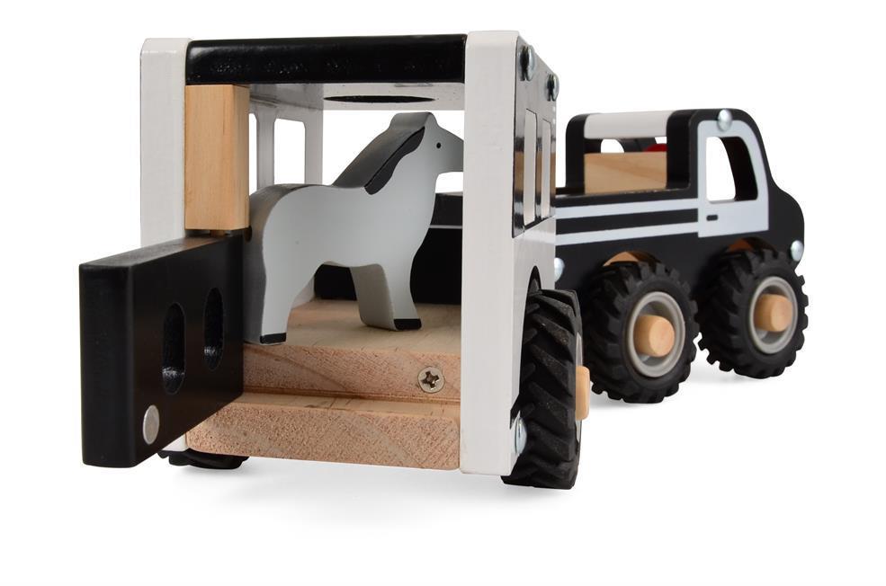 Carro com Reboque de Cavalos em Madeira Magni