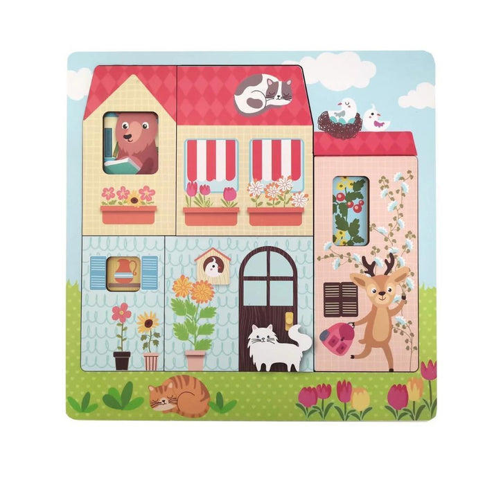 Puzzle Magni Casa em 3 Camadas em Madeira