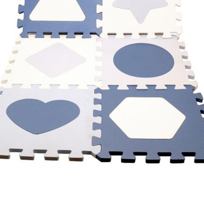 Tapete Puzzle em Eva com Formas 6 Peças Azul