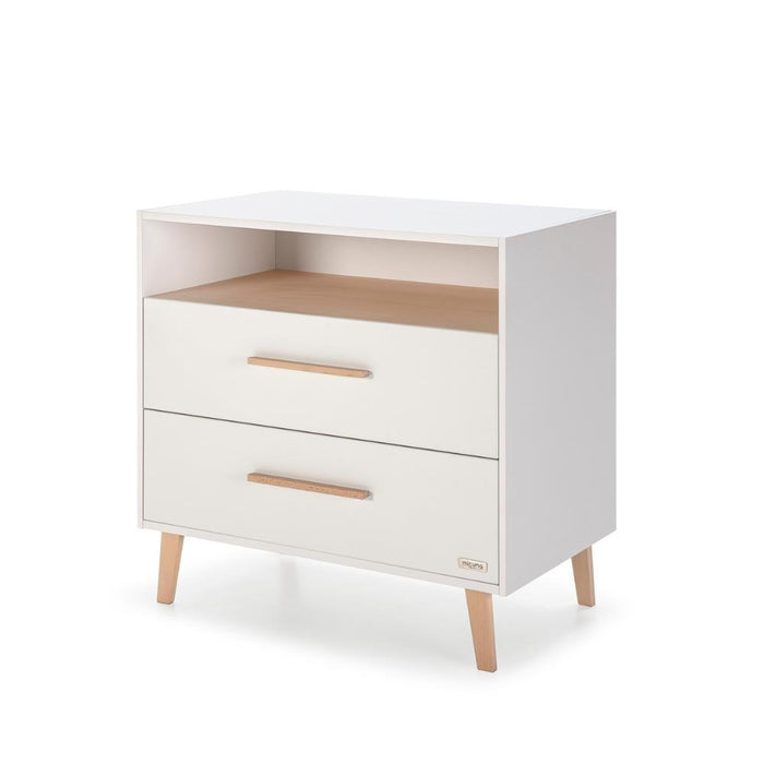 Trevi White and Natural Wax Chest of Drawers