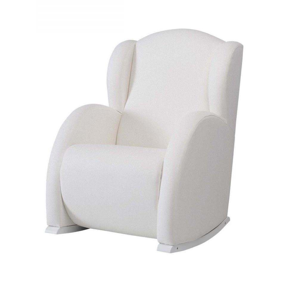 Sillón Flor con Sistema Slow en Polipiel Blanca