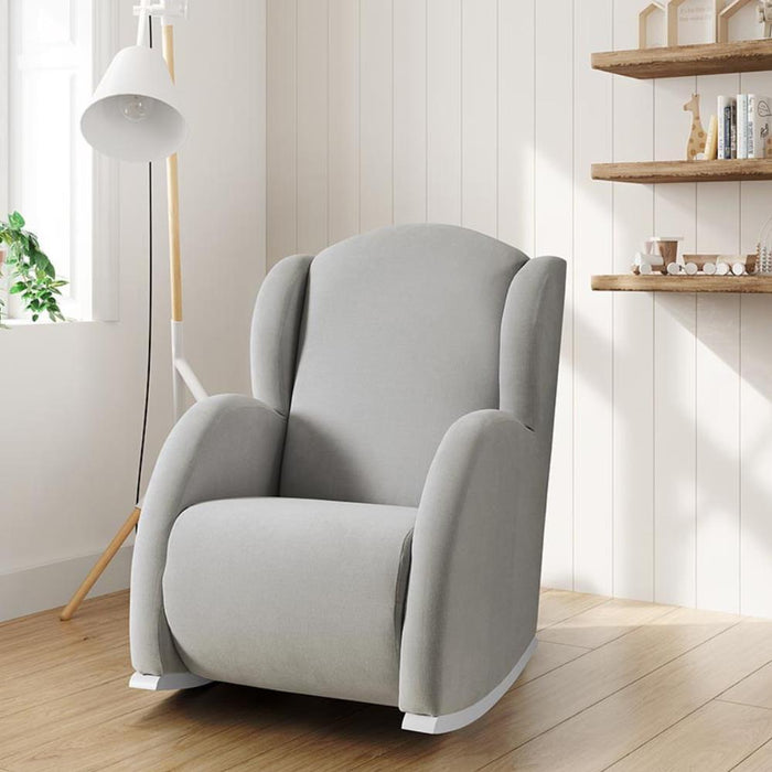 Cadeirão Micuna Flor Slow System em Polipele Cinza/Branco