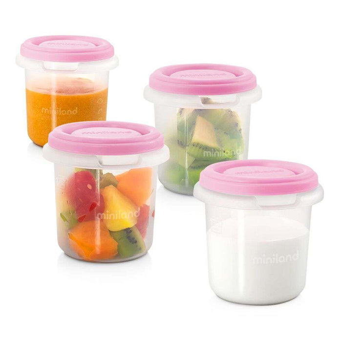 Miniland 4 Recipiente Hermético 250ml Blush