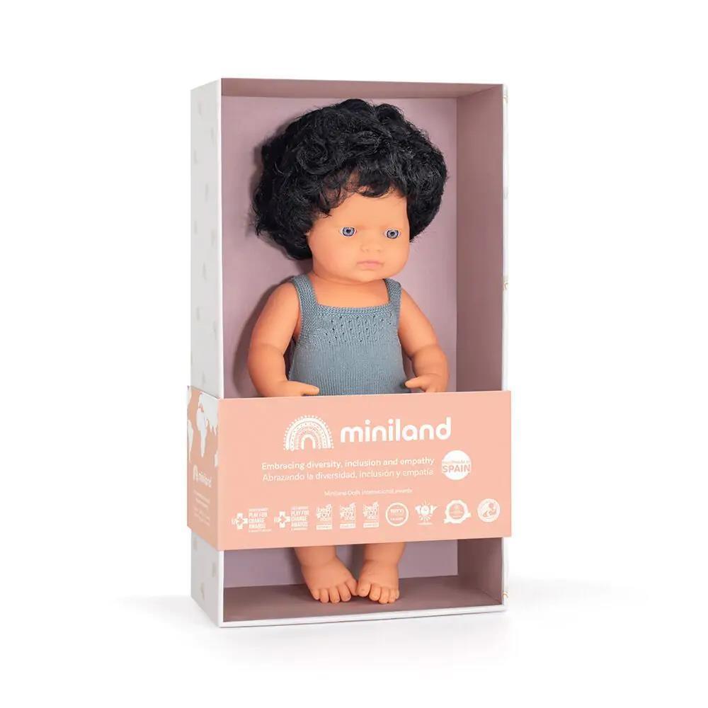 Boneca Miniland Colourful Caracóis Pretos 38cm