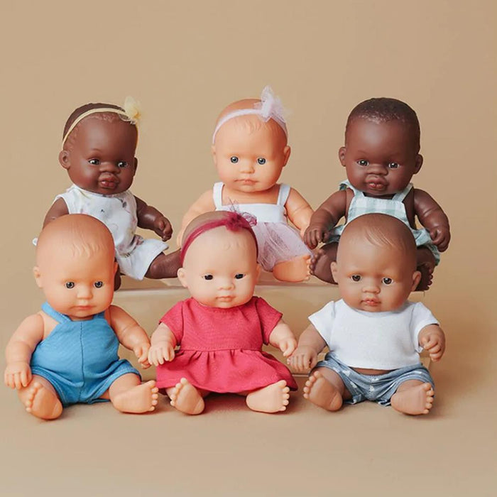 Boneca Bebé Miniland My Friends & Me Caucasiana 21cm