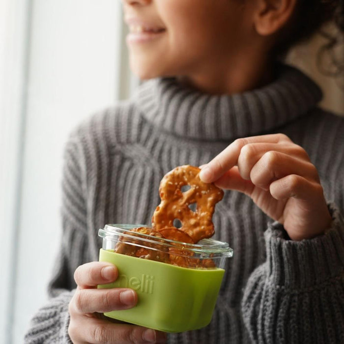 3 Recipientes Melii em Vidro com Capa e Tampa em Silicone 160ml Blue