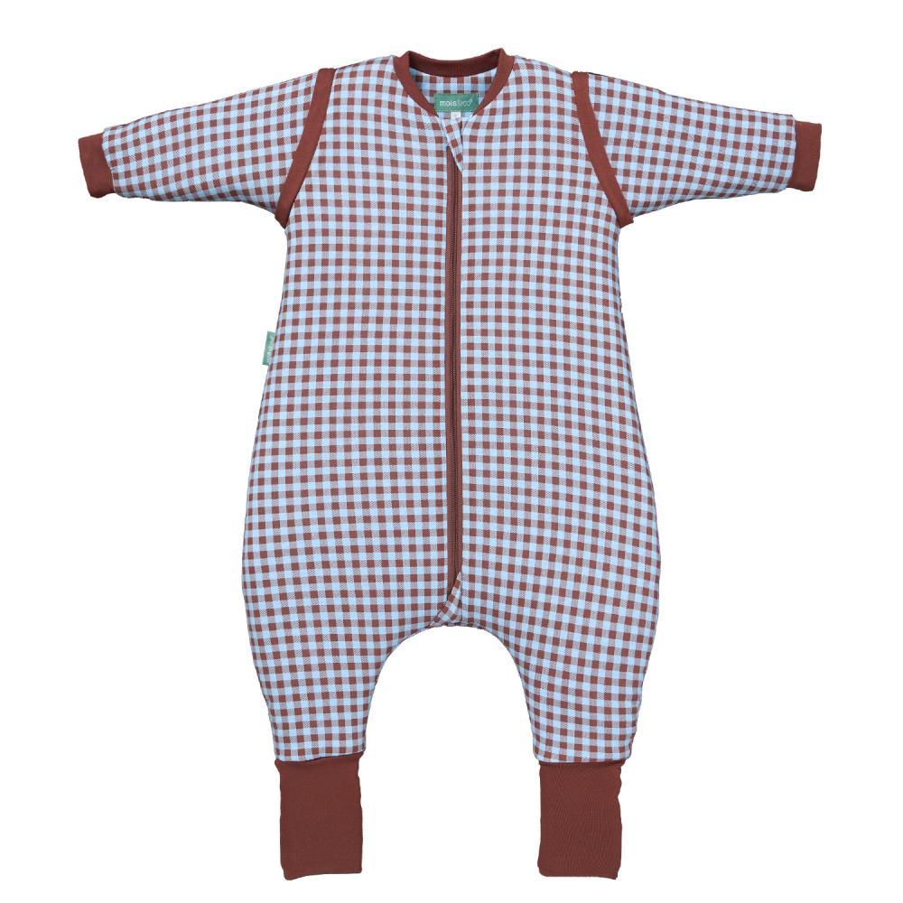 Saco de dormir/pijama con mangas y calcetines Molis&Co Vichy Marrón y Azul 3-6m Tog 2.5