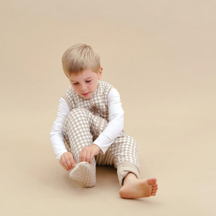 Saco de Dormir/Pijama com Meias Molis&Co Vichy Beige 2A Tog 2.5