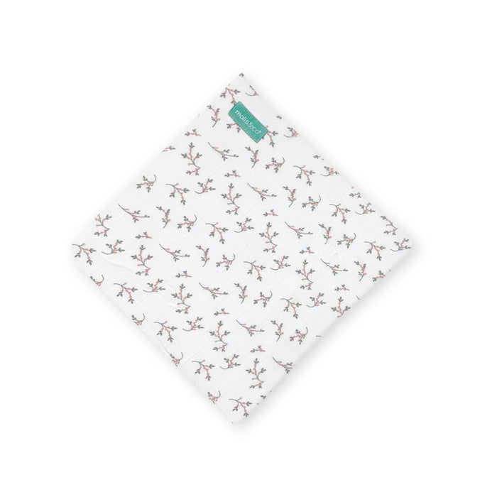 Musselina Molis&Co em Algodão Floral Pink 120x120cm