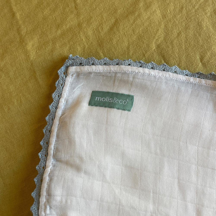 2 Musselinas Molis&Co em Algodão Blue/Beige 100x100cm