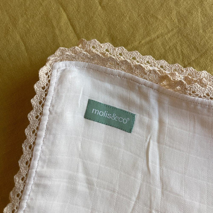 2 Musselinas Molis&Co em Algodão Blue/Beige 100x100cm