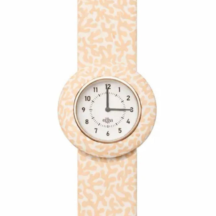 Relógio Analógico com Bracelete em Silicone Mrs Ertha Blushin Coral