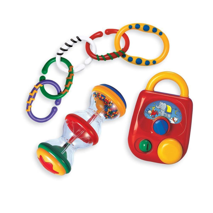Tolo Classic Gift Set with 3 Toys - Radio, Rattle with Rain and Rings