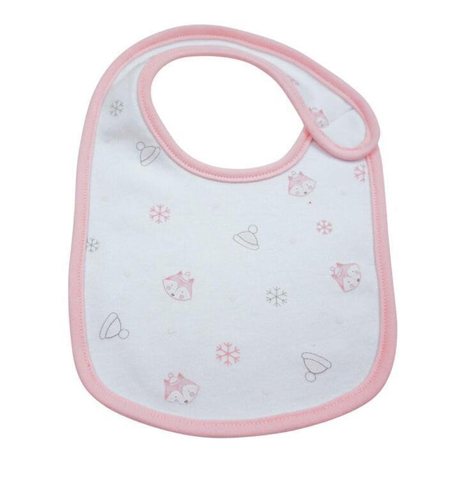 Olmitos Set of 3 Pink/White Fox Bibs 7063