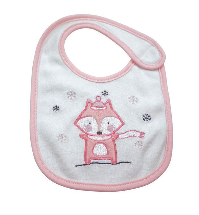 Olmitos Set of 3 Pink/White Fox Bibs 7063
