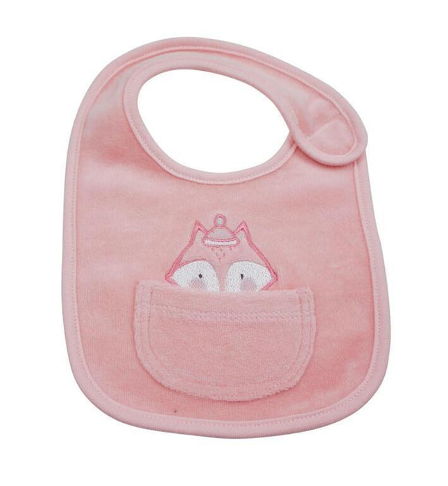 Olmitos Set of 3 Pink/White Fox Bibs 7063