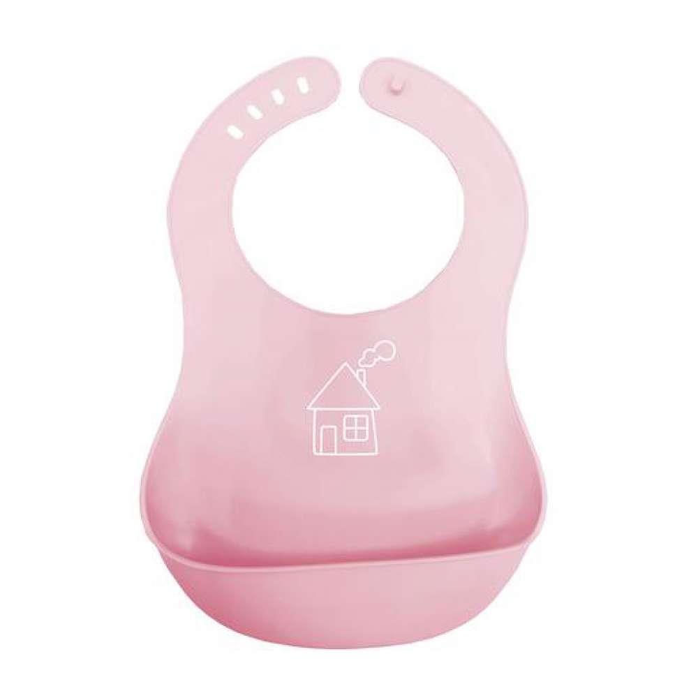 Olmitos Babero Silicona Casita Rosa