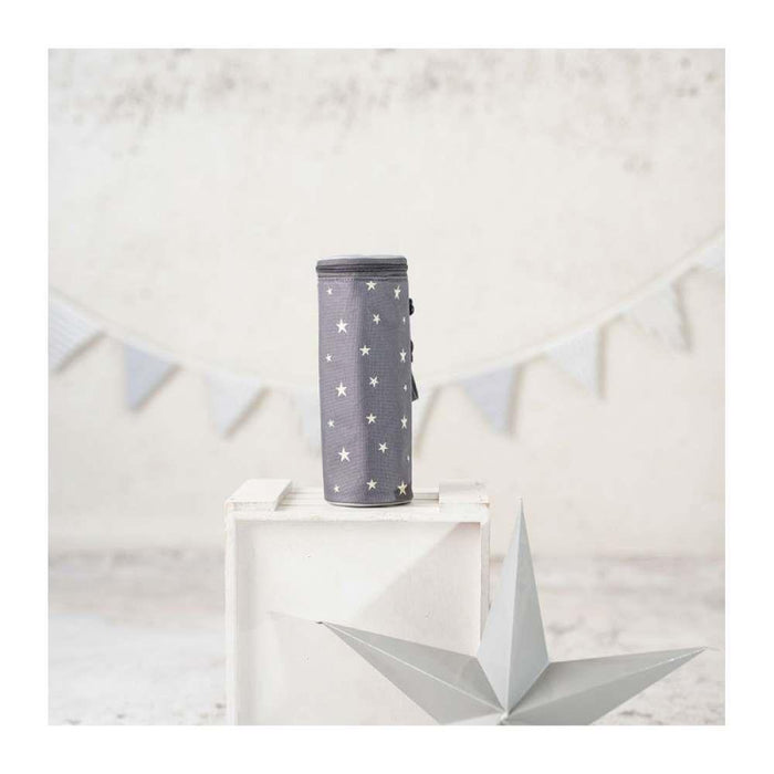 Baby Star Porta Biberão Térmico Cinza com Estrelas