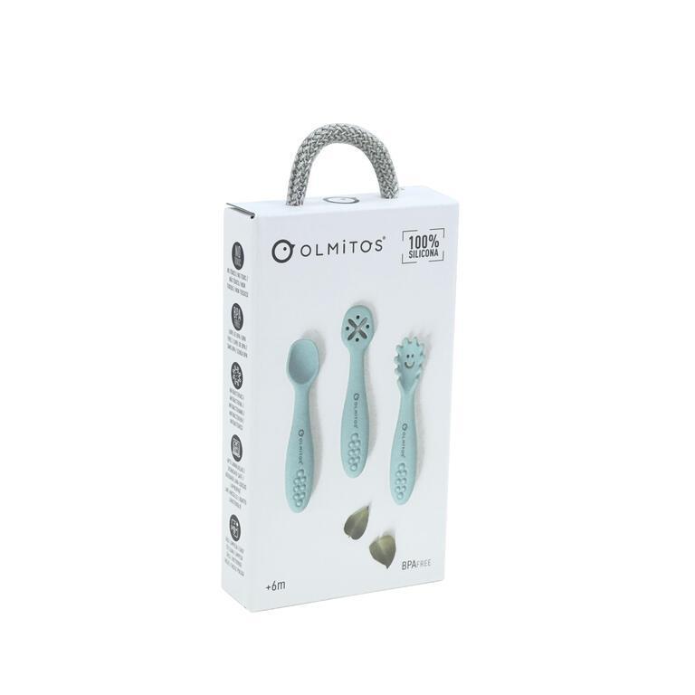 3 Olmitos Silicone Learning Cutlery Blue