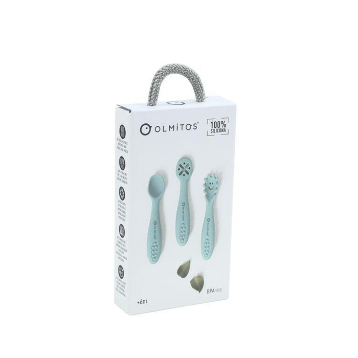 3 Talheres de Aprendizagem em Silicone Olmitos Azul