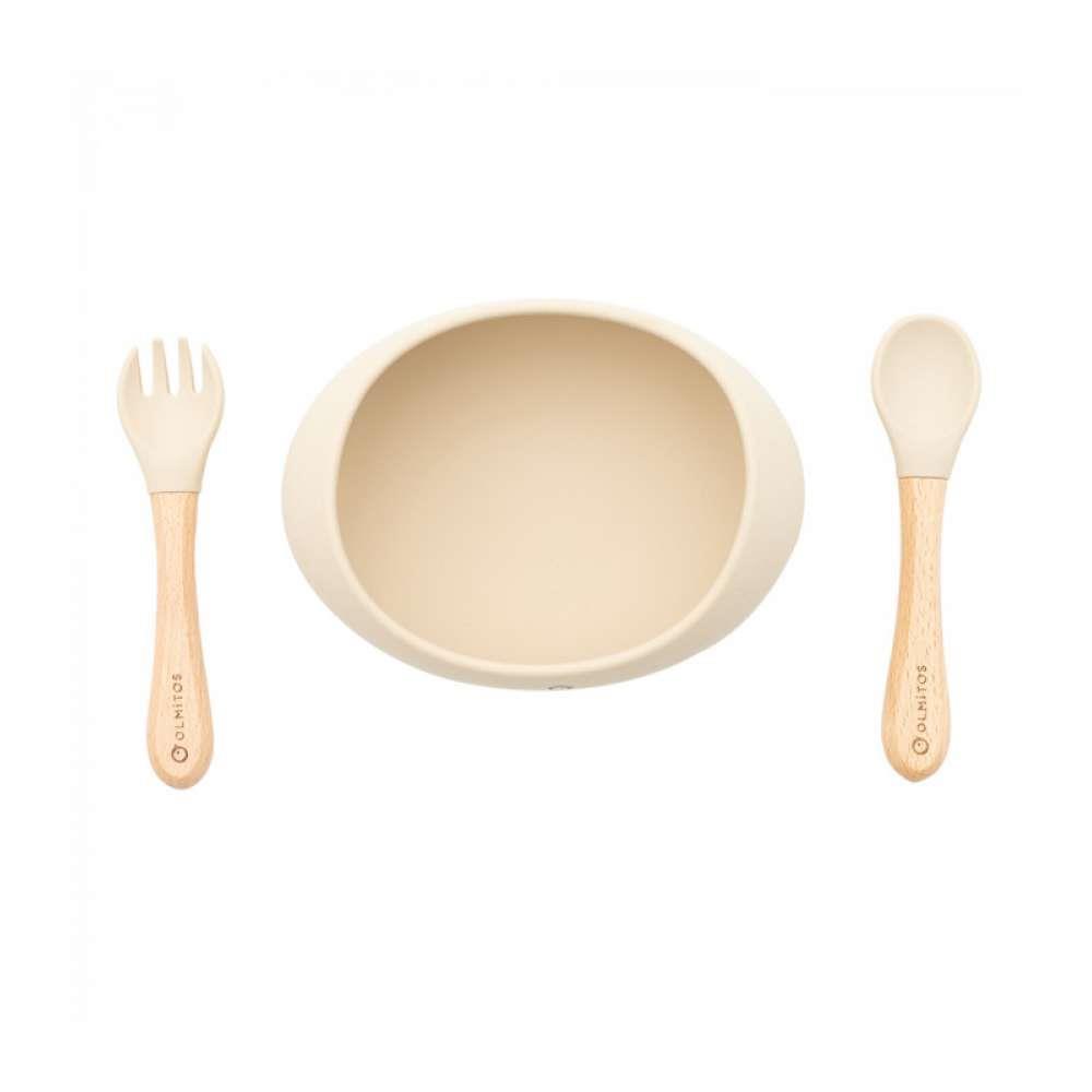 Set de alimentación de silicona Sand de 3 piezas