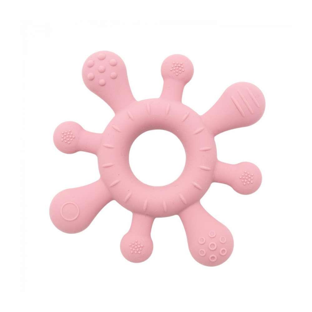 Mordedor sensorial de silicona rosa Olmitos