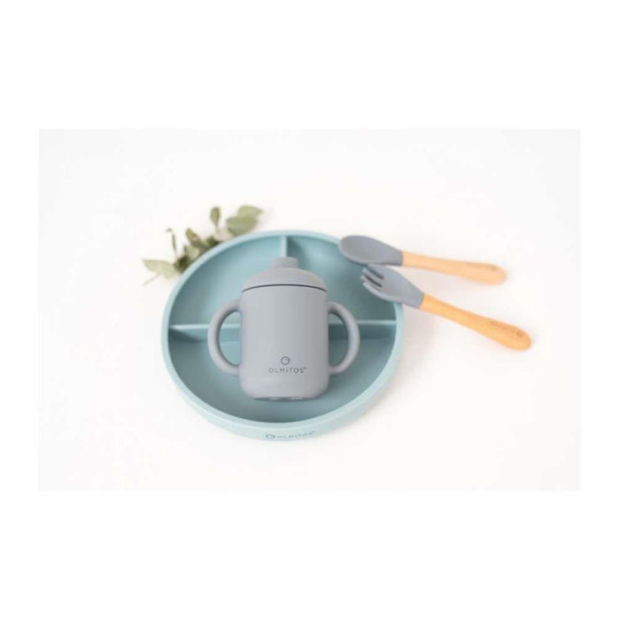 5 Piece Blue Silicone Feeding Set