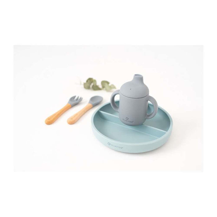 5 Piece Blue Silicone Feeding Set