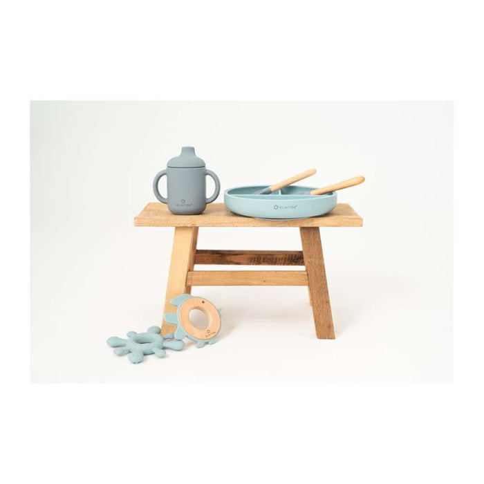 5 Piece Blue Silicone Feeding Set