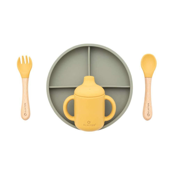 5 Piece Green Silicone Feeding Set