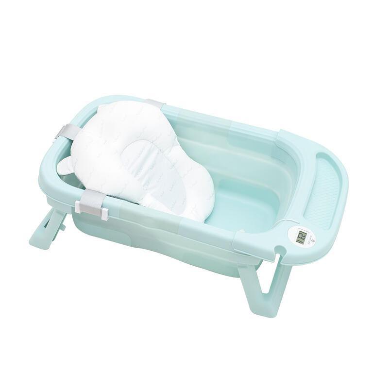 Olmitos Foldable Bathtub with Thermometer and Newborn Support Blue