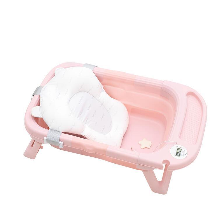 Bañera plegable Olmitos con termómetro y reductor - Rosa