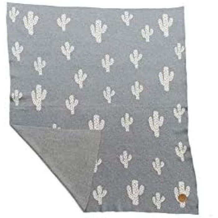Manta de algodón orgánico gris cactus