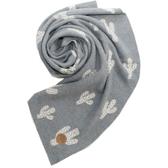 Manta de algodón orgánico gris cactus