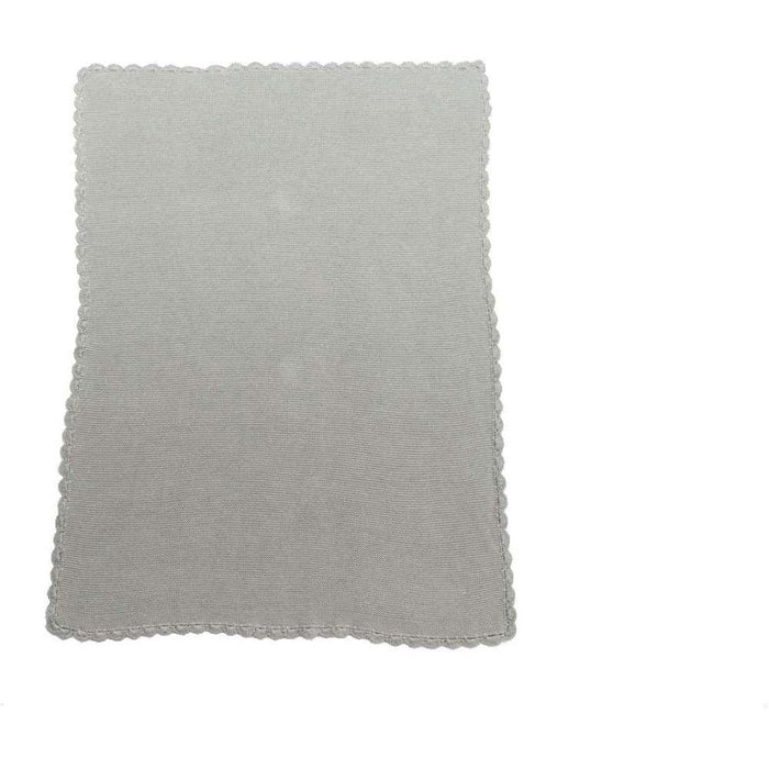 Manta de algodón orgánico gris de crochet