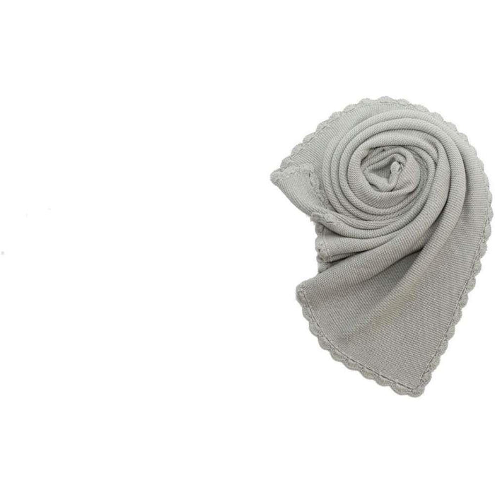 Manta de algodón orgánico gris de crochet