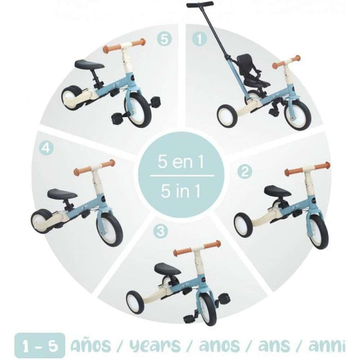 Triciclo Evolutivo Olmitos Gyro 5 em 1 Cinza